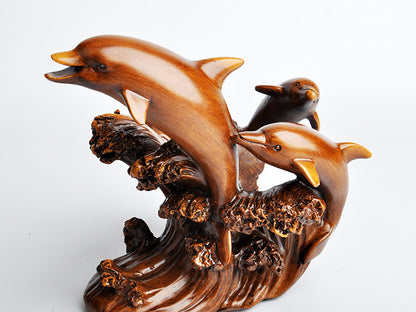 Resin Home Decorations Imitation Bronze Crafts European Style Dolphin Wine Rack Decorations