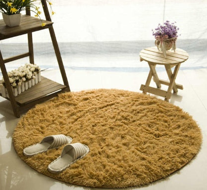 Fluffy Round Rug Carpets For Living Room Decor Faux Fur Carpet Kids Room Long Plush Rugs For Bedroom Shaggy Area Rug Modern Mat