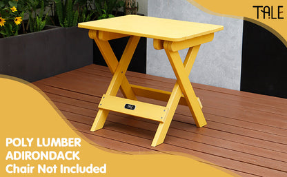 TALE Adirondack Portable Folding Side Table Square All-Weather And Fade-Resistant Plastic Wood Table Perfect For Outdoor Garden, Beach, Camping, Picnics,Ban Amazon