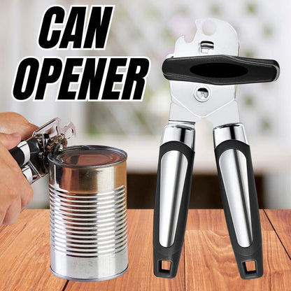 Manual Can Opener Smooth Edge Heavy Duty Stainless Steel Blades Beer Opener