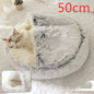 2 In 1 Dog And Cat Bed Pet Winter Bed Round Plush Warm Bed House Soft Long Plush Pets Bed