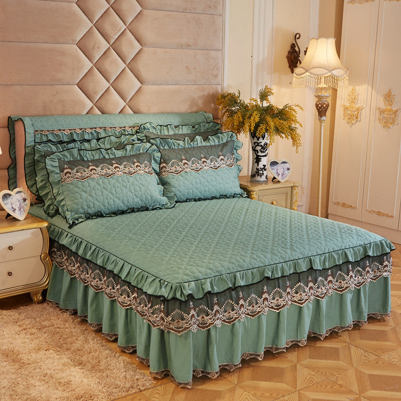 Quilted Lace Bed Skirt Thickened Plus Cotton Bedspread Single Piece Simmons Bed Cover Bed Circumference 1.8m Bed