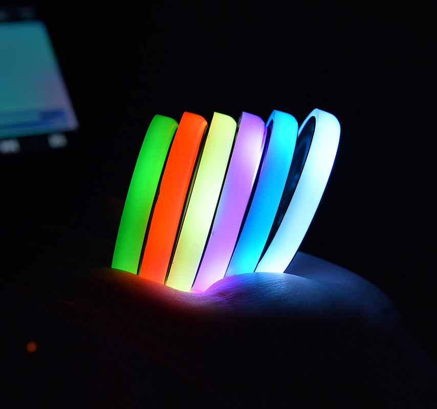 Colorful Cup Holder LED Light-Up Coaster Solar & USB Charging Non-Slip Coaster Ambient Light for Car Automatically