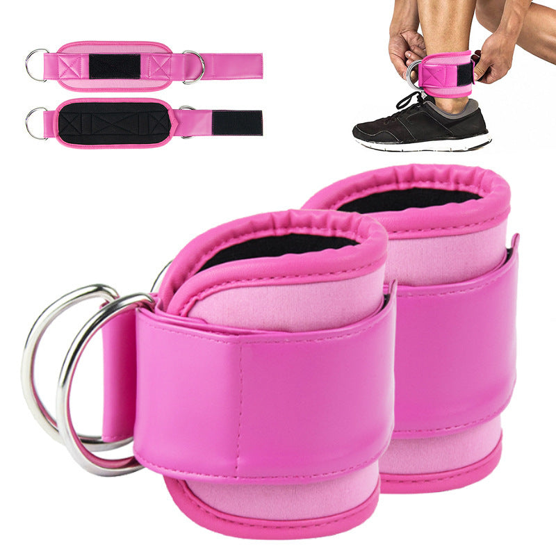 PU Leather Adjustable Ankle Brace Buckle Hip Leg Pull Training