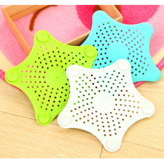 3PCS Silicone Starfish-shaped Sink Drain Filter Bathtub Hair Catcher Stopper Drain Hole Filter Strainer For Bathroom Kitchen Toilet