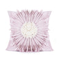 Fashion Modern Style White Throw Pillows Velvet Stitching 3D Chrysanthemum Cushion Waist Pillow Blue Cushion Case